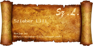 Szieber Lili névjegykártya