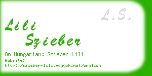 lili szieber business card